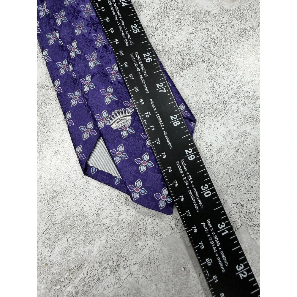 Countess Mara Silk Tie Mens One Size Purple Geometric‎ Made In China Necktie